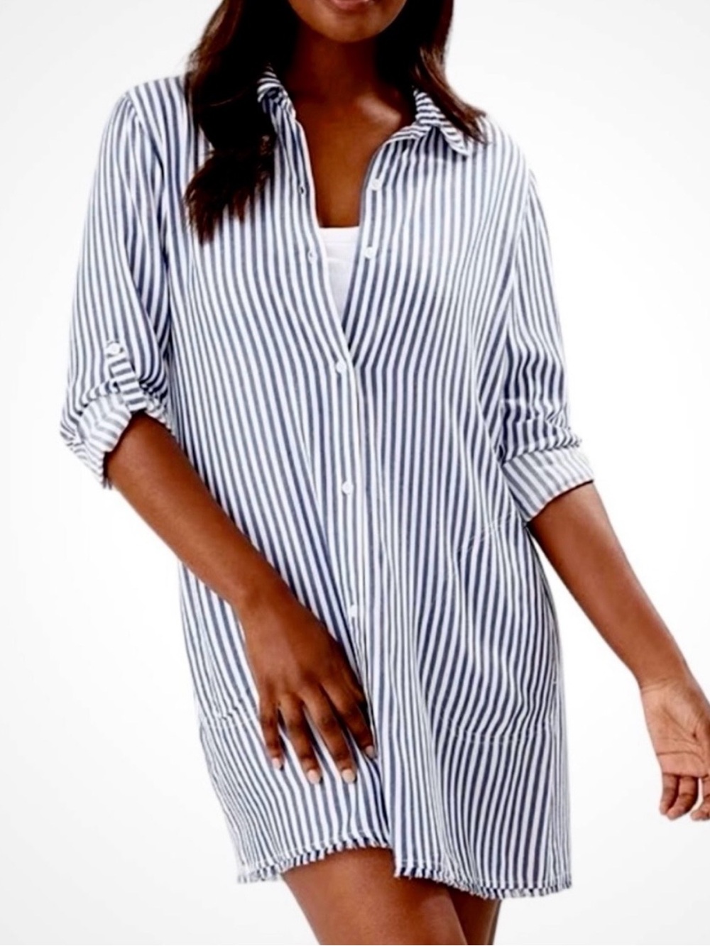 Tommy Bahama Striped Chambray Cover-up